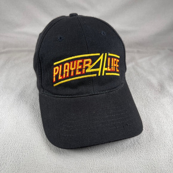 Player 4 Life Hat Men OS Black Snapback Ball Cap Embroidered Retro Video Games - Picture 1 of 10